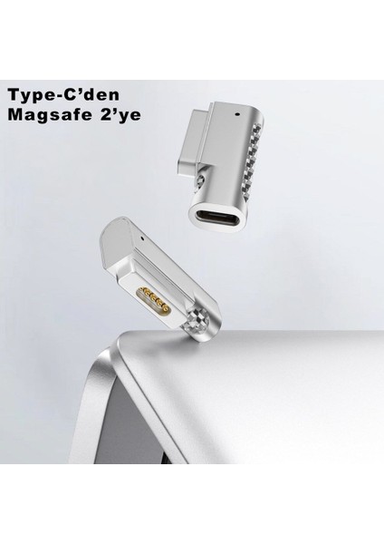 Type-C To Magsafe 2 85W A Kadar Destekli L Model Şarj Çevirici Adaptör