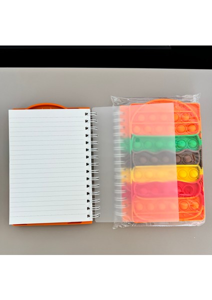 Turuncu Renk Pop It Bubble Notebook Popit Defter Renkli eğlenceli spiralli Okul Defteri
