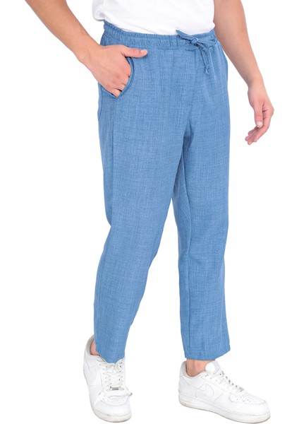 Yeni Sezon Erkek Keten Görünümlü Pantolon , Yazlık Rahat Kesim Beli Lastikli Pantolon fiyatları