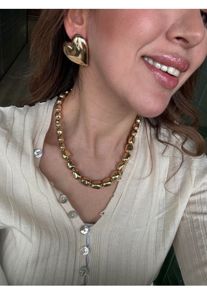 Love Tek Küpe Gold