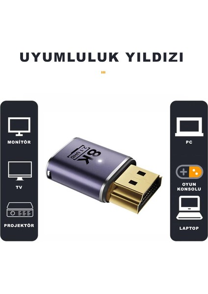 HDMI To HDMI Çevirici 8k 2.1 UHD Dönüştürücü Adaptör