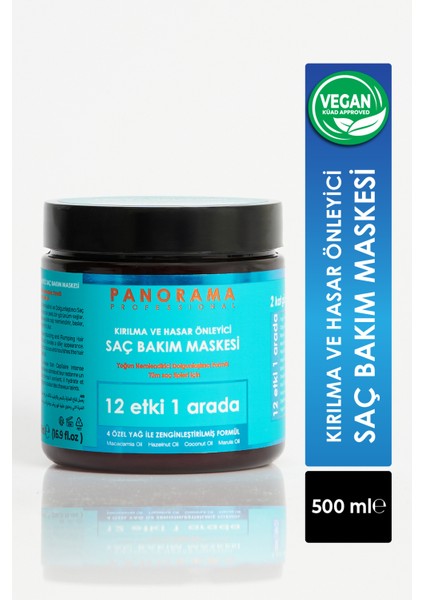 Panorama Professional Kırılma Ve Hasar Önleyici Bakım Seti 2 Kat Güçlü Saçlar 12 Etki 1 Arada/400 Ml X2 Şampuan + 500 Ml Saç Bakım Maskesi vegan