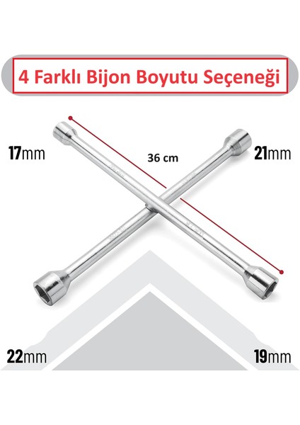 Bükülmez Bijon Anahtarı 17-19-21-23 mm