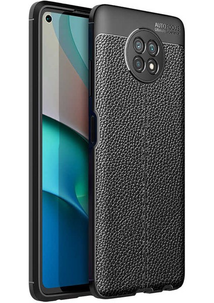 Xiaomi Redmi Note 9 5g Kılıf Niss Deri Görünümlü Silikon + Ekran Koruyucu