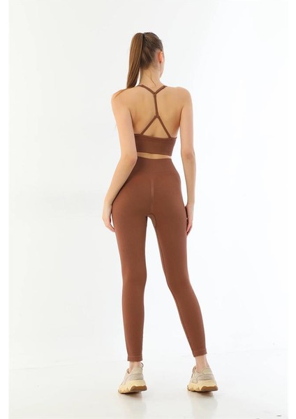 Soft Seamless Ripli Tayt Yoga Takımı 3921