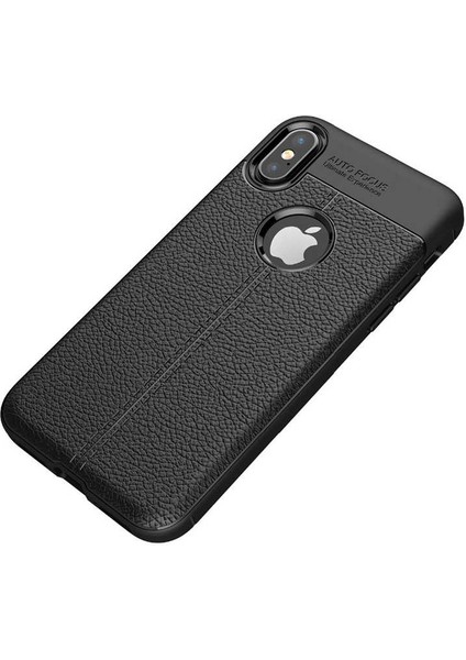 iPhone Xs Max Kılıf Niss Deri Görünümlü Silikon