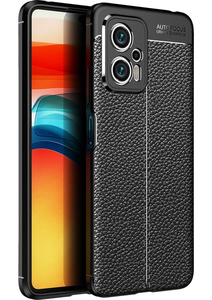 Xiaomi Poco X4 Gt Kılıf Niss Deri Görünümlü Silikon + Ekran Koruyucu