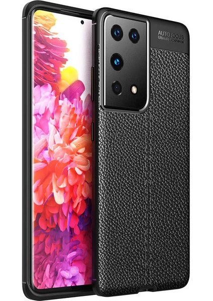Samsung Galaxy S21 Ultra Kılıf Niss Deri Görünümlü Silikon + Ekran Koruyucu