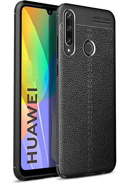 Huawei P40 Lite E Kılıf Niss Deri Görünümlü Silikon + Ekran Koruyucu