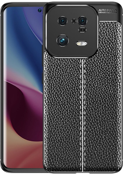 Xiaomi Mi 13 Pro Kılıf Niss Deri Görünümlü Silikon + Ekran Koruyucu