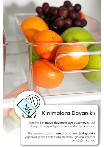 3 Boy Kırılmaya Karşı Dayanıklı Buzdolabı Düzenleyici - Buzdolabı Organizeri modelleri