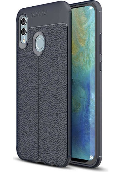 Huawei P Smart 2019 Kılıf Niss Deri Görünümlü Silikon + Ekran Koruyucu