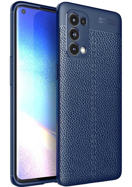 Oppo Reno 5 Pro Kılıf Niss Deri Görünümlü Silikon + Ekran Koruyucu