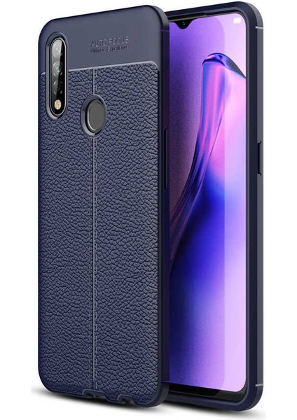 Oppo A31 Kılıf Niss Deri Görünümlü Silikon