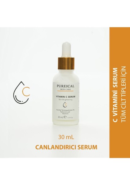 C Vitamini Serumu, %5 Ascorbyl Tetraisopalmitate, Aydınlatıcı, Ton Eşitleyici Serum 30 ml