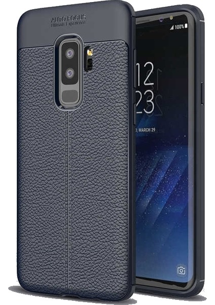Samsung Galaxy S9 Plus Kılıf Niss Deri Görünümlü Silikon + Ekran Koruyucu