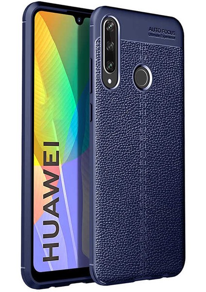 Huawei P40 Lite E Kılıf Niss Deri Görünümlü Silikon + Ekran Koruyucu