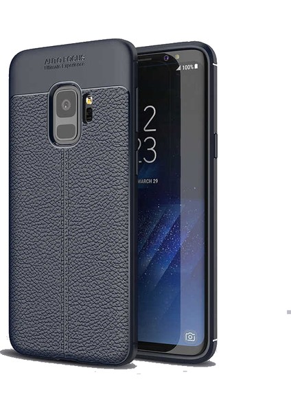 Samsung Galaxy S9 Kılıf Niss Deri Görünümlü Silikon + Ekran Koruyucu