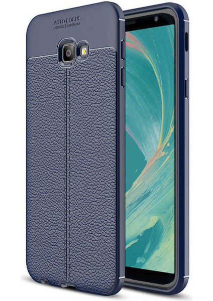 Samsung Galaxy J4 Plus Kılıf Niss Deri Görünümlü Silikon + Ekran Koruyucu