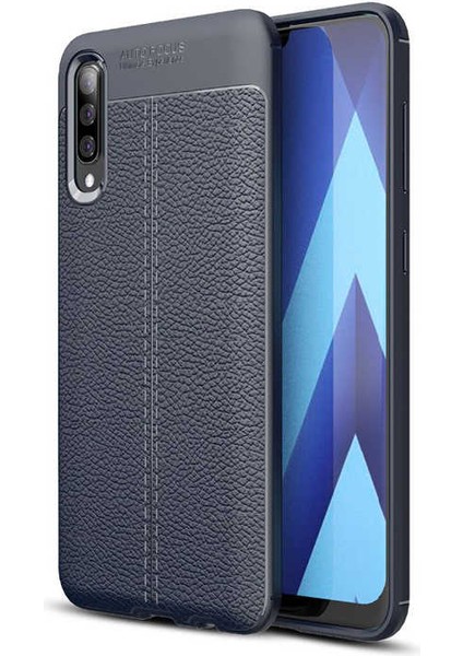 Samsung Galaxy A50 Kılıf Niss Deri Görünümlü Silikon + Ekran Koruyucu