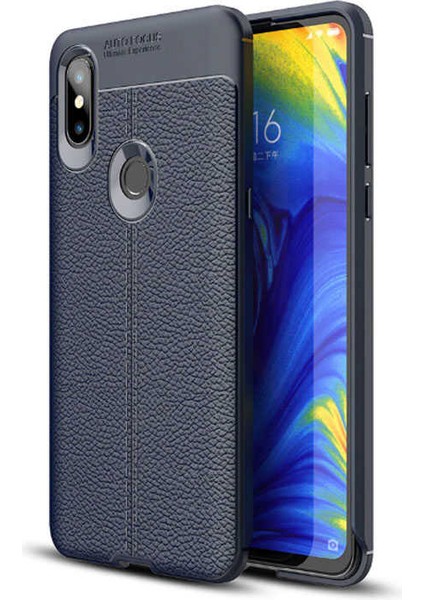Xiaomi Mi Mix 3 Kılıf Niss Deri Görünümlü Silikon + Ekran Koruyucu