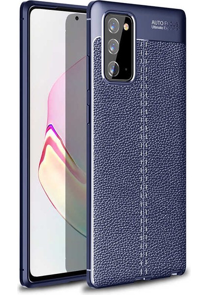 Samsung Galaxy Note 20 Kılıf Niss Deri Görünümlü Silikon + Ekran Koruyucu