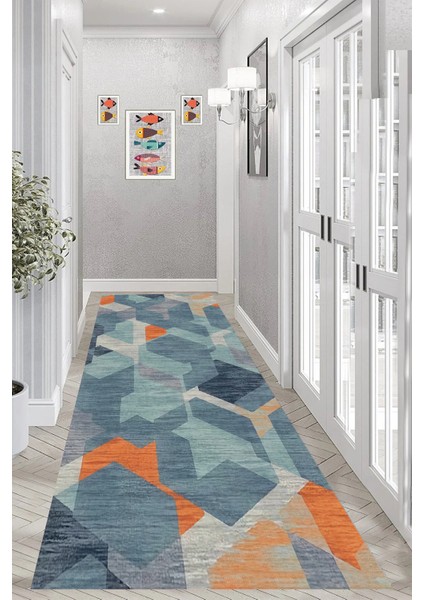 Dijital Baskı Yıkanabilir Kaymaz Taban Salon Halısı ve Yolluk RVG0954-FNL203
