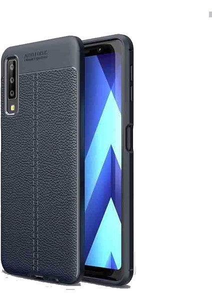 Samsung Galaxy A7 2018 Kılıf Niss Deri Görünümlü Silikon