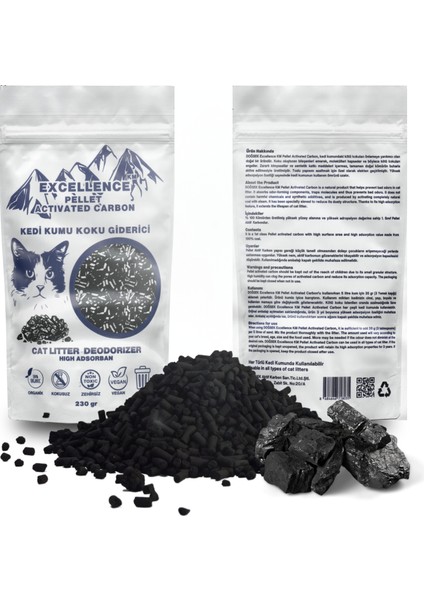 Kedi Kumu Koku Giderici Excellence Km Pellet Activated Carbon 230 gr Kömür Bazlı Pelet Aktif Karbon