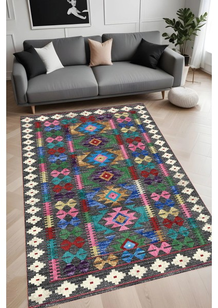 Dijital Baskı Yıkanabilir Kaymaz Taban Salon Halısı ve Yolluk LN127-FNL433