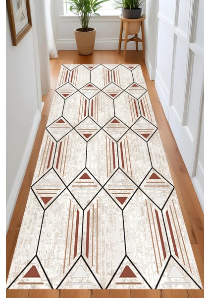 Dijital Baskı Yıkanabilir Kaymaz Taban Salon Halısı ve Yolluk RVG0874-FNL84