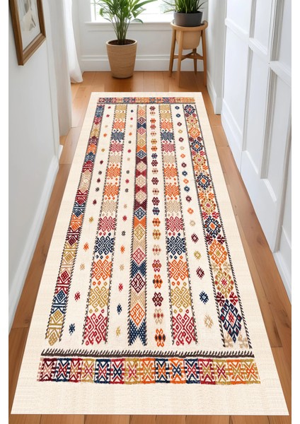 Dijital Baskı Yıkanabilir Kaymaz Taban Salon Halısı ve Yolluk LN133-FNL438