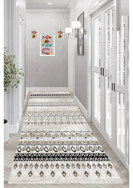 Dijital Baskı Yıkanabilir Kaymaz Taban Salon Halısı ve Yolluk LN139-FNL444