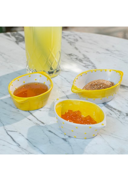 Sunbeam Oval Trio Set - 10X8X3,5 cm Ceramics Set