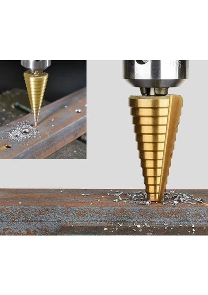 4-32 mm Paslanmaz Kademeli Matkap Ucu Metal Kozalak Hss 15 Kademe Kozalak Panç