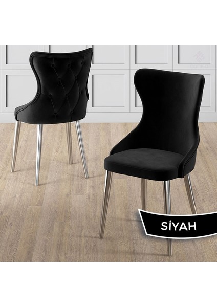 Esla Serisi 90X160 Lak Panel Beyaz Mermer Desen Krom Kaplama Ayaklı Masa Takımı ve 6 Sandalye modelleri