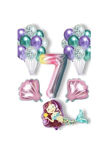 Deniz Kızı Balon Full Parti Süsleme Seti