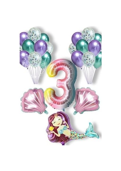 Deniz Kızı Balon Full Parti Süsleme Seti