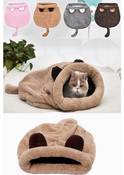 Bobiş Kedi Yatağı Peluş Uyku Kesesi Evcil Hayvan Fonksiyonel Kedi Tüneli Uyku Tulumu Yatak Kulübesi
