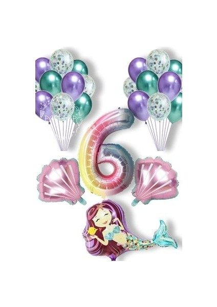 Deniz Kızı Balon Full Parti Süsleme Seti