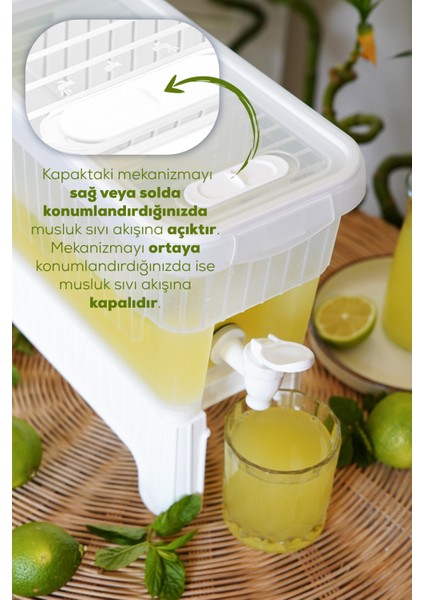 4 Litre Su ve Limonata Sebili Beyaz