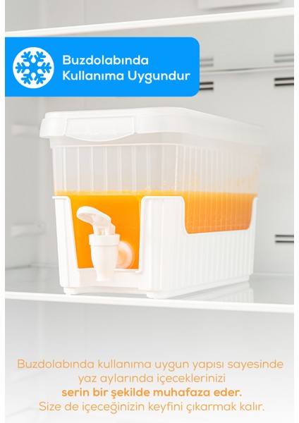 4 Litre Su ve Limonata Sebili Beyaz