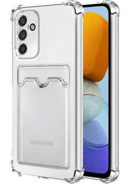 Samsung Galaxy M23 Kılıf Kamera Korumalı Kartlıklı Setra Şeffaf Silikon