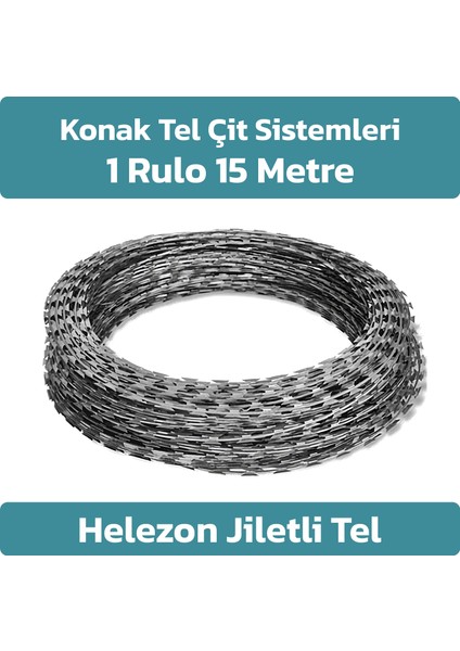 Konak Tel Çit Sistemleri Helezon Jiletli Tel 2.5 mm 15 Metre