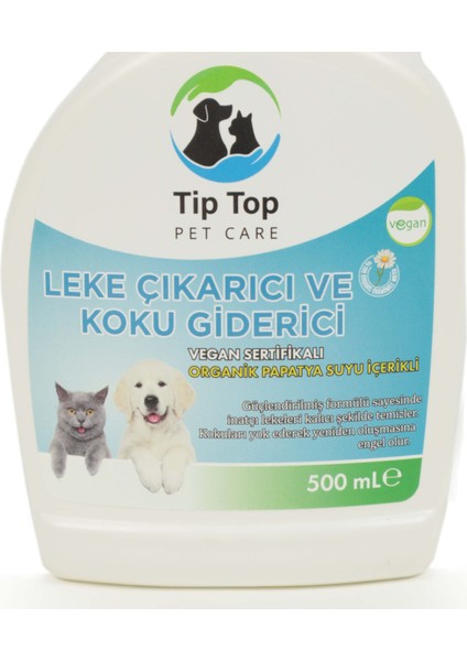 Tip Top Pet Care Leke Çıkarıcı ve Koku Giderici Vegan Sertifikalı Organik Papatya Suyu Içerikli