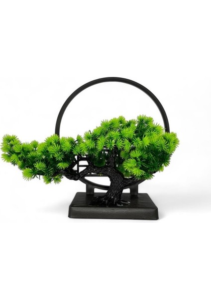 Yapay Çiçek Bonsai Ağacı Çemberli Model Dekoratif Yapay Ağaç Bonzai Yapay Ağaç Masa Ofis