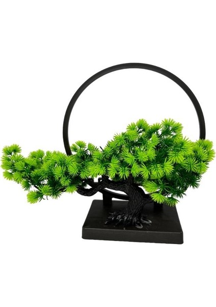 Yapay Çiçek Bonsai Ağacı Çemberli Model Dekoratif Yapay Ağaç Bonzai Yapay Ağaç Masa Ofis