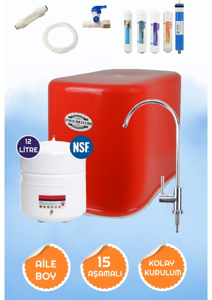 15 Aşamalı 12 Lt Paslanmaz Çelik Tanklı 6 Filtr
