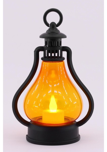 Led Mum Vintage Retro Gaz Lambası Tipi Pilli Dumansız Alevli Dekoratif Yapay Mum Işıldak El Lambası