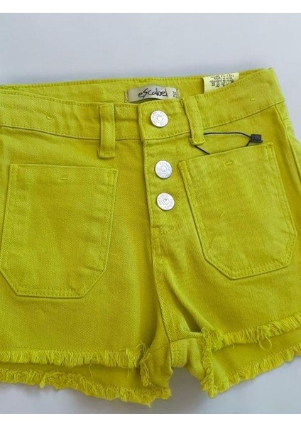 Kız Çocuk Yüksek Bel Dört Düğmeli Önden Cepli Şort modelleri
